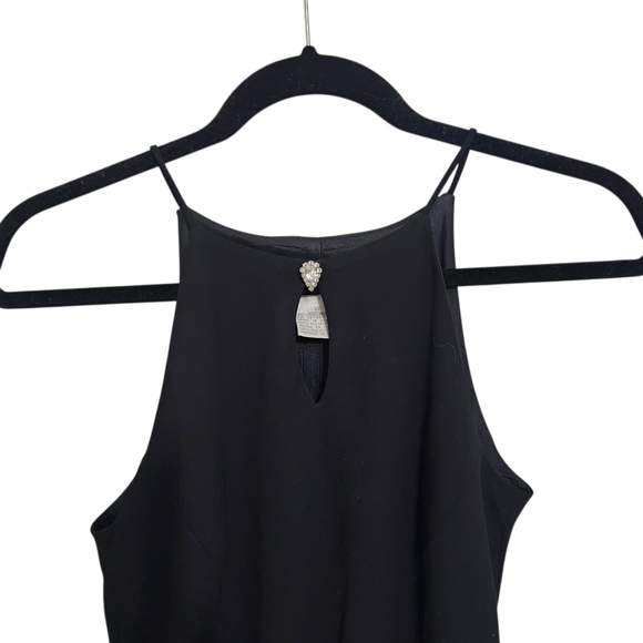 Vintage 90s Y2k Maxi Dress 6 Black Halter Neck Formal Wedding Capsule Minimalist - Picture 4 of 5